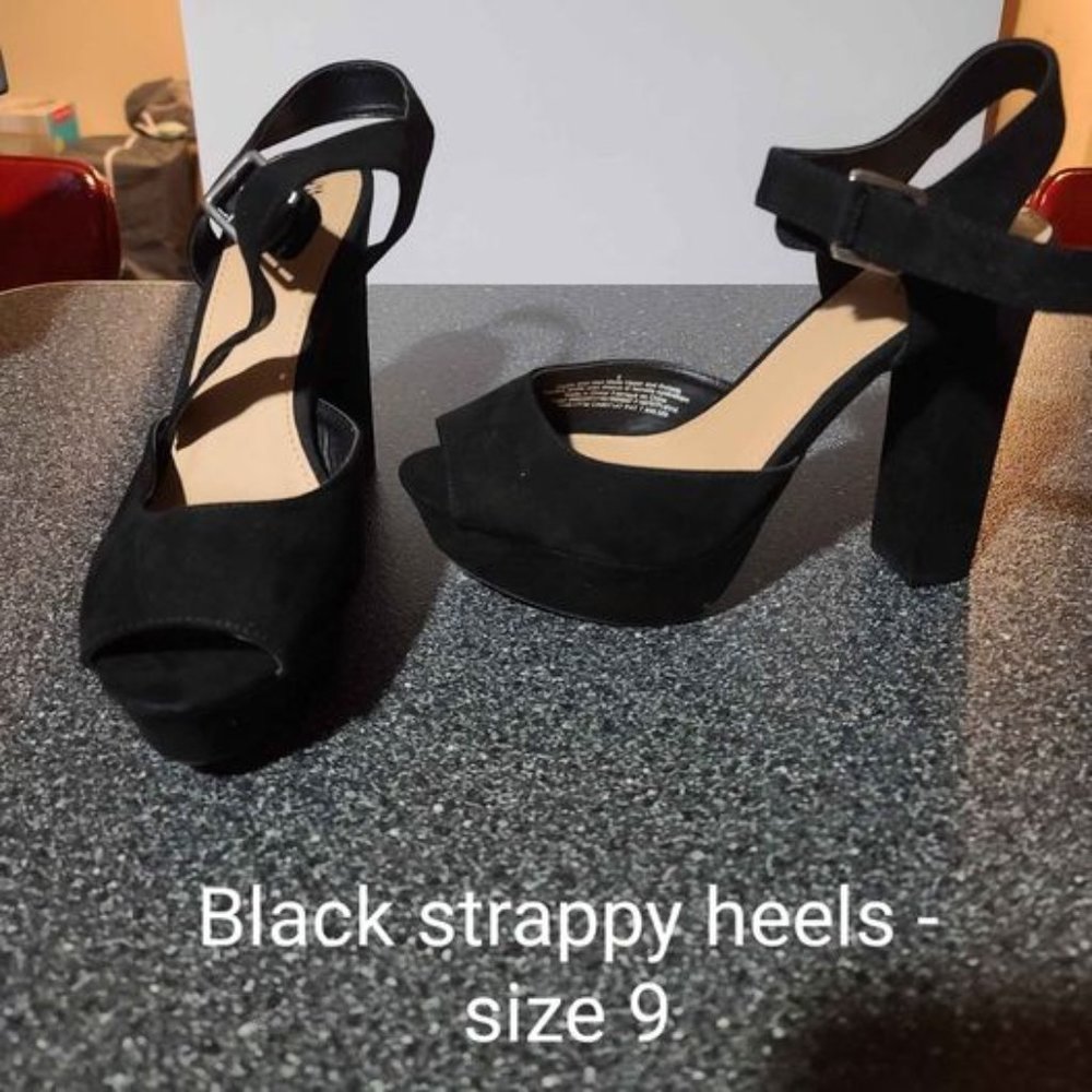 Black strappy pumps